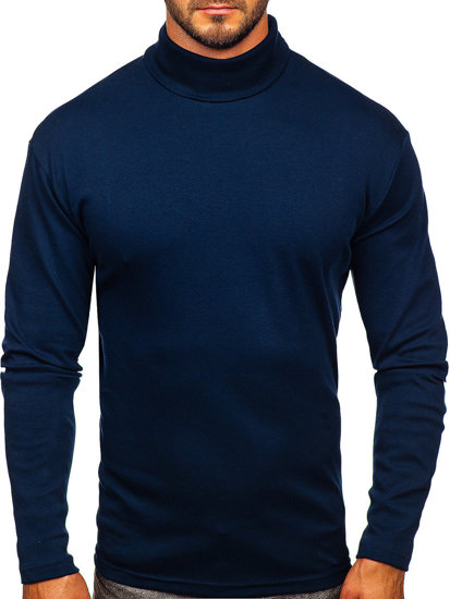 Men's Basic Polo Neck Sweater Navy Blue Bolf 145347