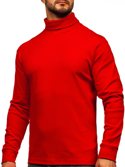 Men's Basic Polo Neck Sweater Red Bolf 145347-1