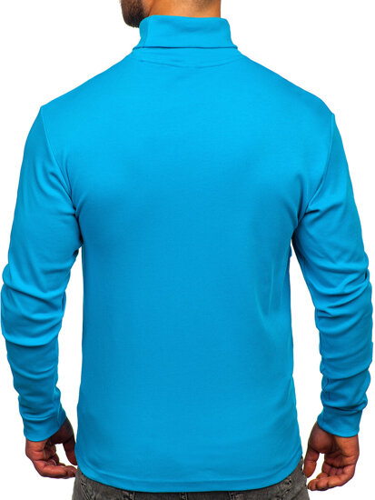 Men's Basic Polo Neck Sweater Turquoise Bolf 145347-1