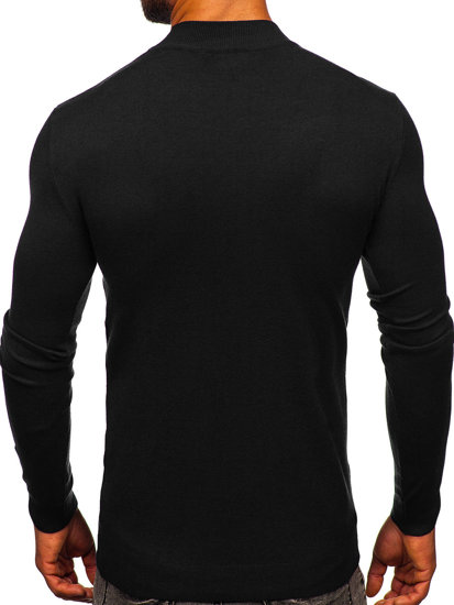 Men's Basic Short Polo Neck Sweater Black Bolf MMB603