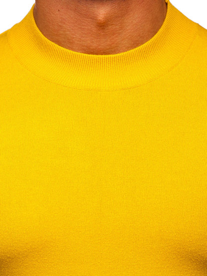 Men's Basic Short Polo Neck Sweater Yellow Bolf MMB603