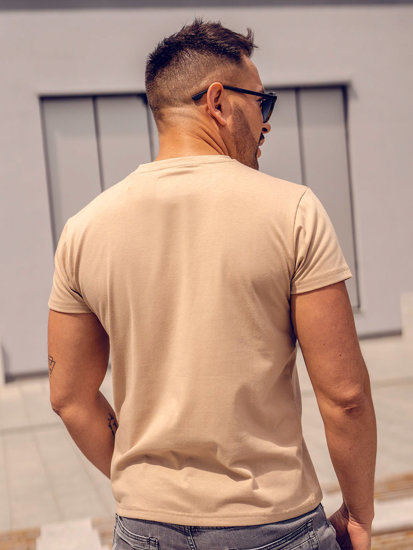 Men's Basic T-shirt Beige Bolf 2005-91