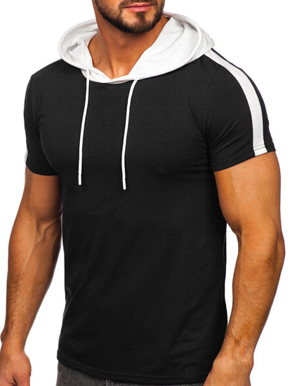 Men's Basic T-shirt with Hood Black Bolf 8T299