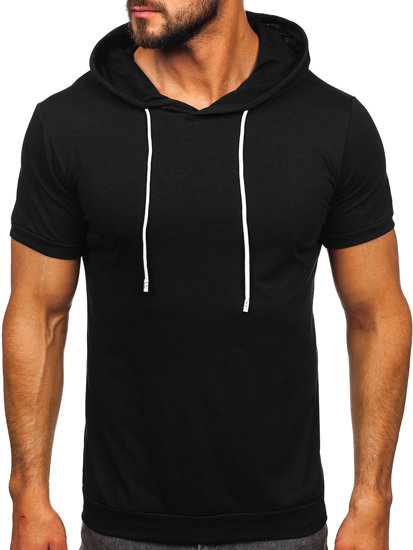 Men's Basic T-shirt with Hood Black Bolf 8T955