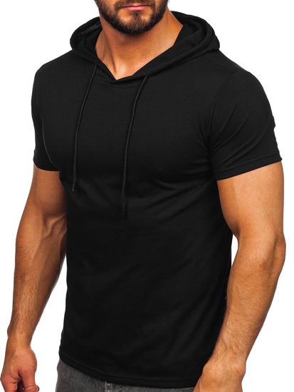 Men's Basic T-shirt with Hood Black Bolf 8T957