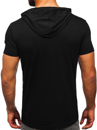 Men's Basic T-shirt with Hood Black Bolf 8T957