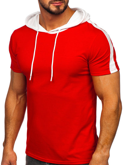 Men's Basic T-shirt with Hood Red Bolf 8T299