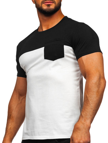 Men's Basic T-shirt with pocket Black-White Bolf 8T91