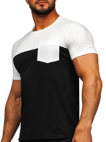 Men's Basic T-shirt with pocket White-Black Bolf 8T91