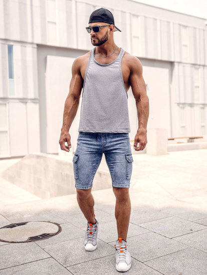 Men's Basic Tank Top Grey Bolf 1245A