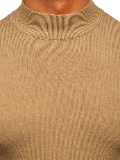 Men’s Basic Turtleneck Sweater Beige Bolf H2402