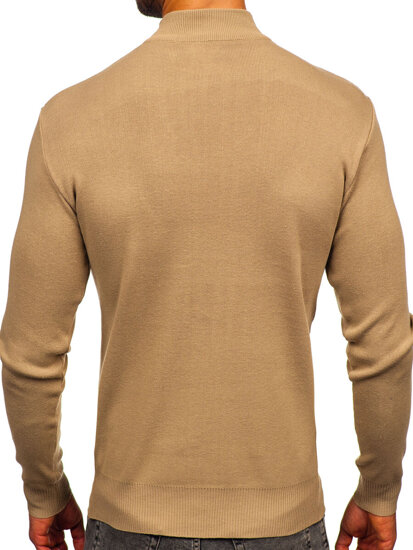 Men’s Basic Turtleneck Sweater Beige Bolf H2402