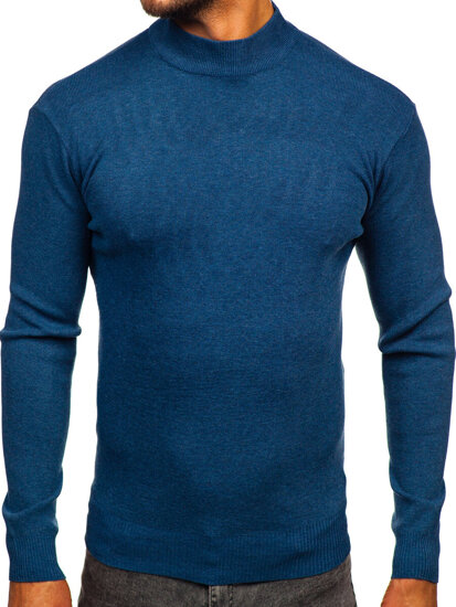 Men’s Basic Turtleneck Sweater Blue Bolf H2402