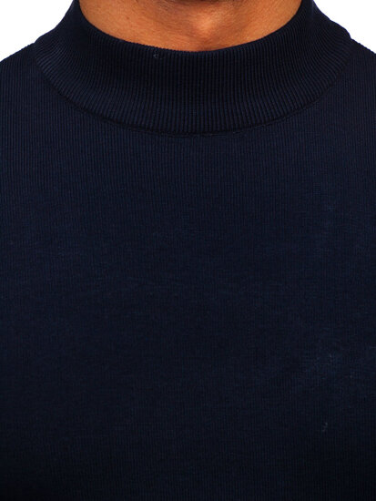 Men’s Basic Turtleneck Sweater Navy Blue Bolf H2402