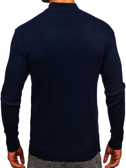 Men’s Basic Turtleneck Sweater Navy Blue Bolf H2402