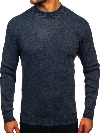 Men’s Basic Turtleneck Sweater Navy Blue Bolf S8727