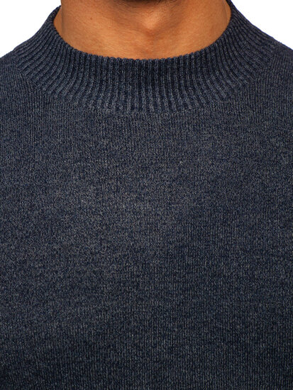 Men’s Basic Turtleneck Sweater Navy Blue Bolf S8727