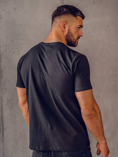 Men's Basic V-neck T-shirt Black Bolf 192131A