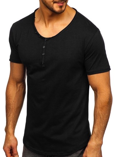 Men's Basic V-neck T-shirt Black Bolf 4049