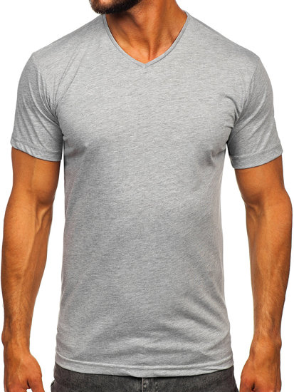 Men's Basic V-neck T-shirt Grey Bolf 192131