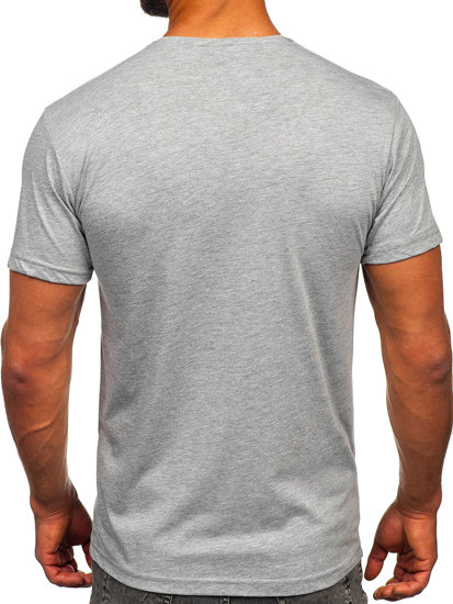 Men's Basic V-neck T-shirt Grey Bolf 192131