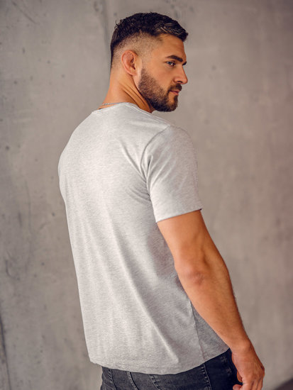 Men's Basic V-neck T-shirt Grey Bolf 192131A