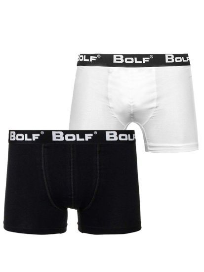 Men's Boxer Shorts Black-White Bolf 0953-2P 2 PACK