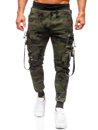 Men's Camo Cargo Joggers Green Bolf HSS107