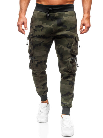 Men's Camo Cargo Joggers Green Bolf HSS123