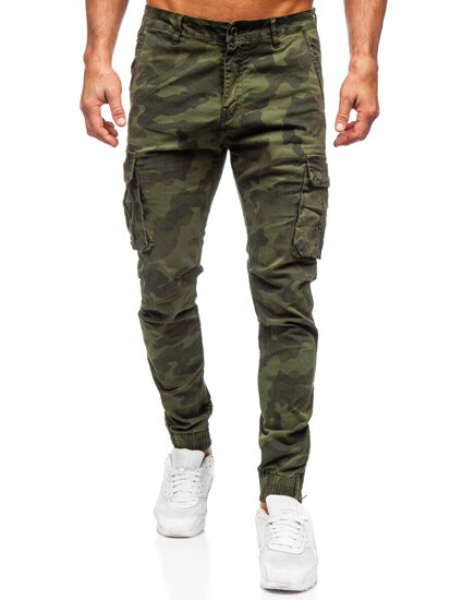 Men's Camo Cargo Joggers Khaki Bolf 2232