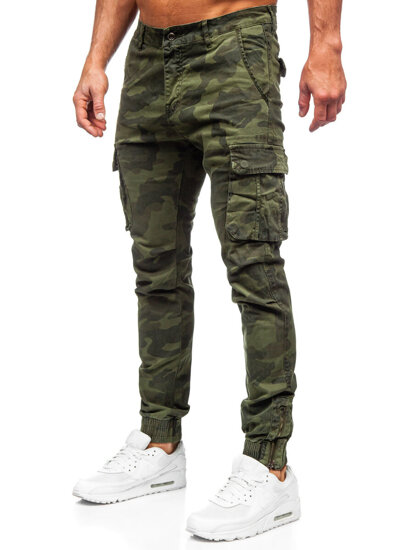 Men's Camo Cargo Joggers Khaki Bolf 2232