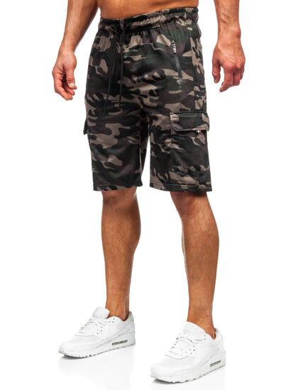 Men's Camo Cargo Shorts Dark Green Bolf JX875