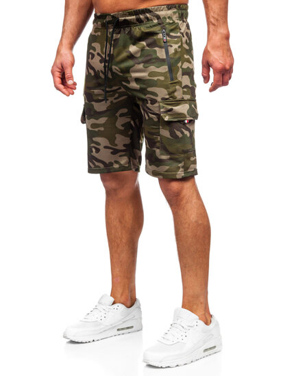 Men's Camo Cargo Shorts Green Bolf JX875