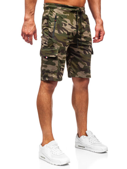 Men's Camo Cargo Shorts Green Bolf JX875