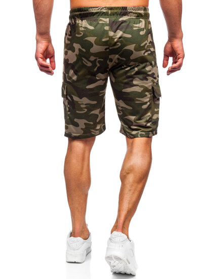 Men's Camo Cargo Shorts Green Bolf JX875