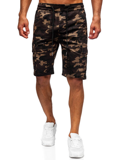 Men's Camo Cargo Shorts Khaki Bolf A-297