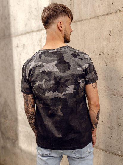 Men's Camo Printed T-shirt Graphite Bolf S808A1