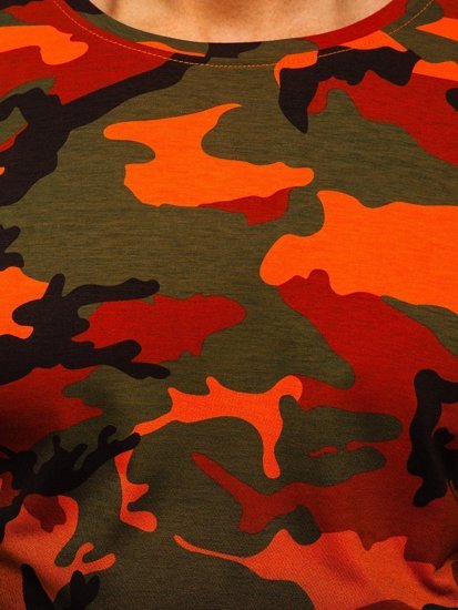 Men's Camo Printed T-shirt Green-Orange Bolf S808