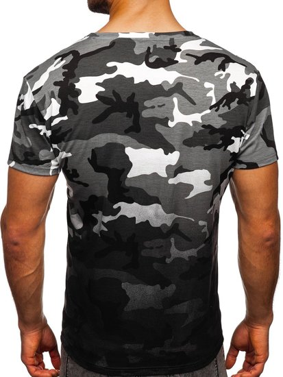 Men's Camo Printed T-shirt Grey Bolf S808