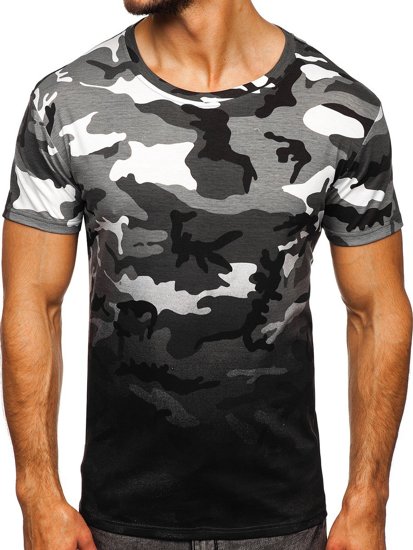 Men's Camo Printed T-shirt Grey Bolf S808