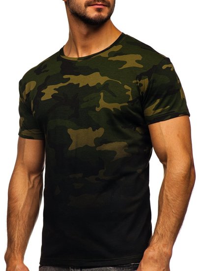 Men's Camo Printed T-shirt Khaki Bolf S808