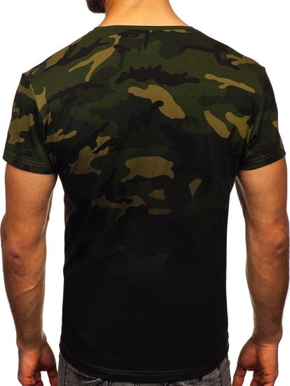 Men's Camo Printed T-shirt Khaki Bolf S808