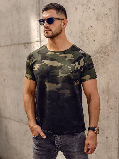 Men's Camo Printed T-shirt Khaki Bolf S808A1