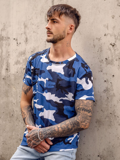 Men's Camo T-shirt Blue Bolf S807A1