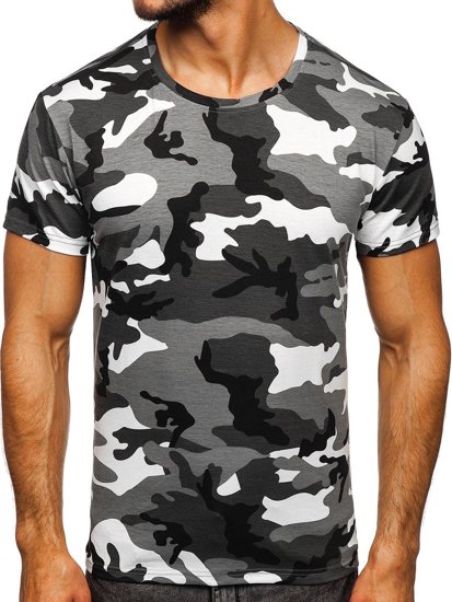 Men's Camo T-shirt Grey Bolf S807