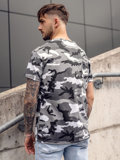 Men's Camo T-shirt Grey Bolf S807A1