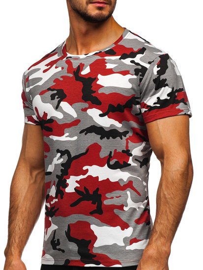 Men's Camo T-shirt Grey-Claret Bolf S807