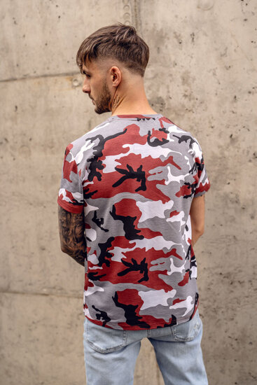 Men's Camo T-shirt Grey-Claret Bolf S807A1