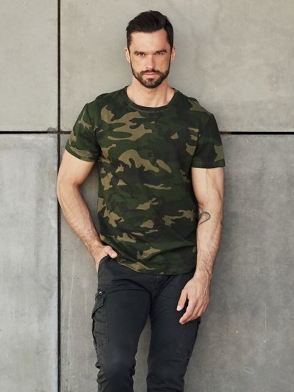 Men's Camo T-shirt Khaki Bolf S807