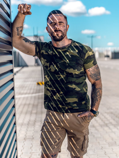 Men's Camo T-shirt Khaki Bolf S807